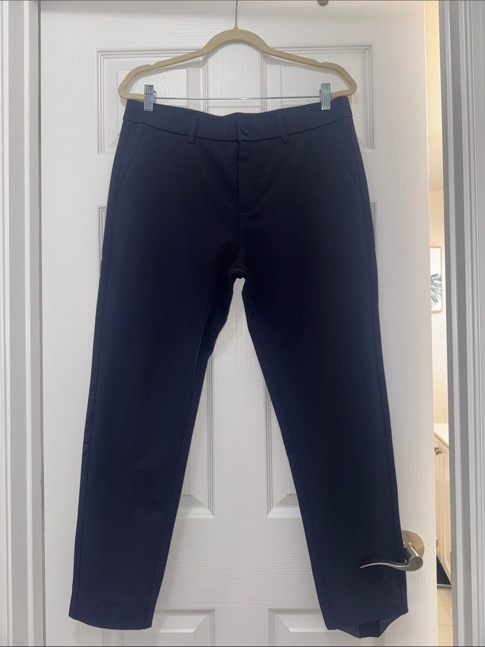 Men's Tailored Navy Dress Pants - Classic Flat Front